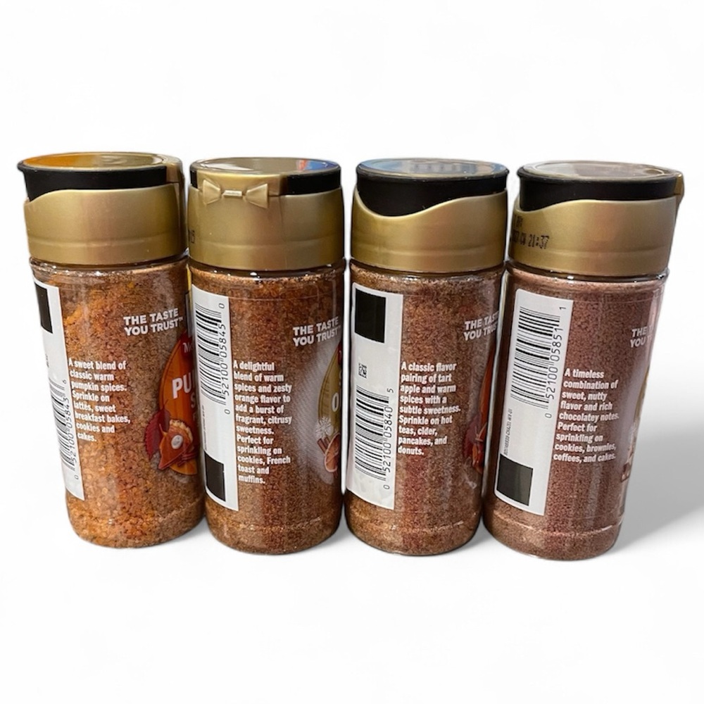 Lot of 4 McCormick Fall Season Limited Edition Finishing Sugars- Great Flavors! - Picture 2 of 2